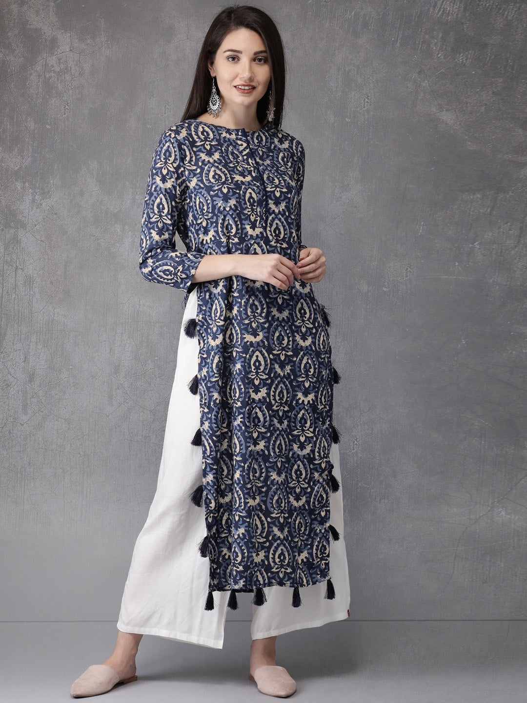 Blue and clearance white indian dress