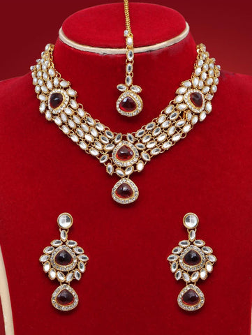 Kundan stone on sale jewellery set