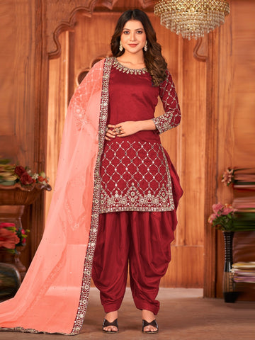 Punjabi Suit Patiyala Suit Set Punjabi Salwar Dhoti Kurta Top Punjabi Dress  Traditional Suit Set Wedding Festival Suit Set Patiyala Salwar - Etsy